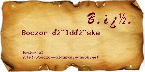 Boczor Áldáska névjegykártya